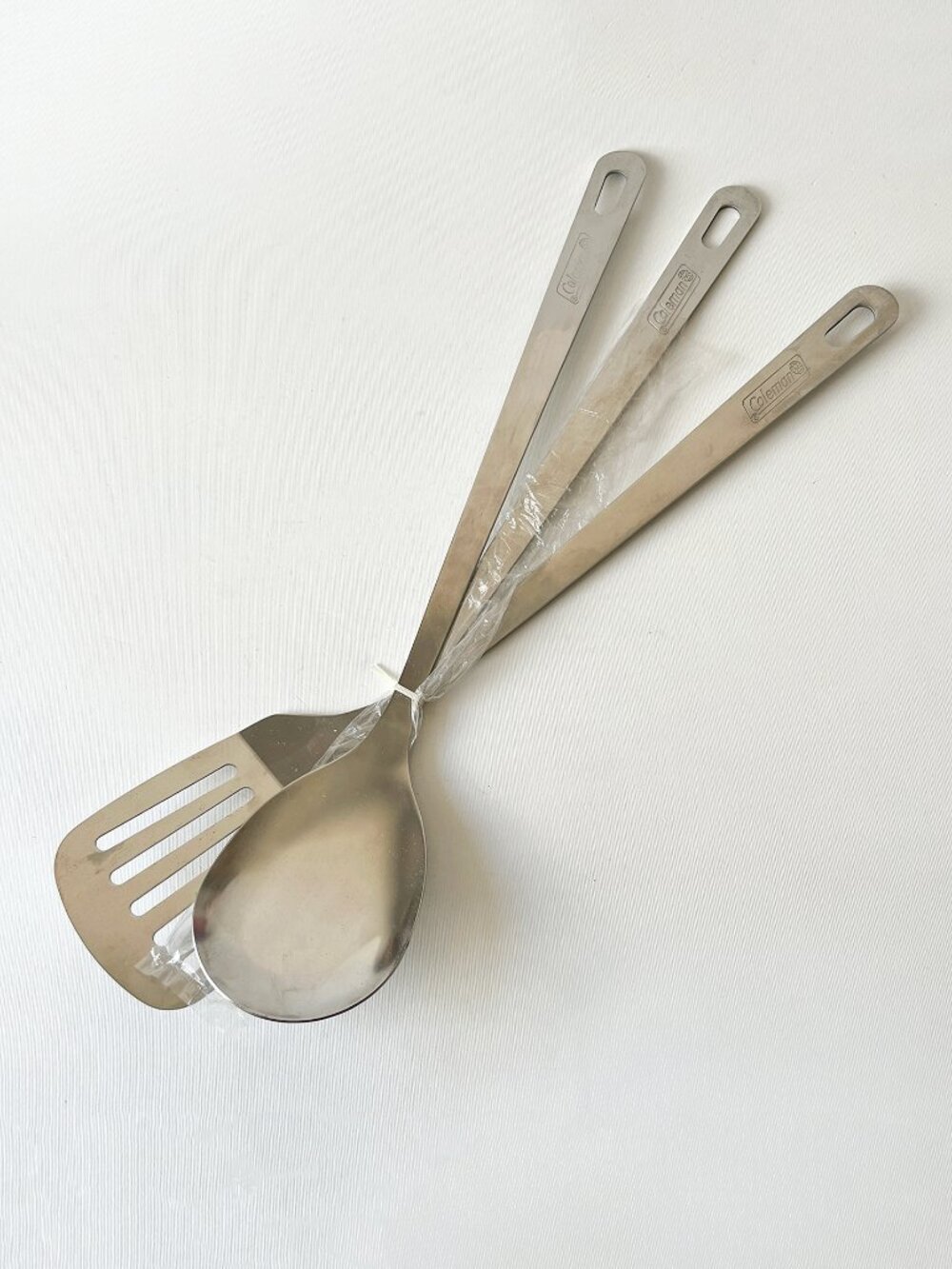 Coleman Stainless Steel Cooking Utensils 3pc Set New Old Stock